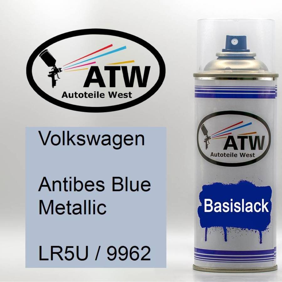 Volkswagen, Antibes Blue Metallic, LR5U / 9962: 400ml Sprühdose, von ATW Autoteile West.